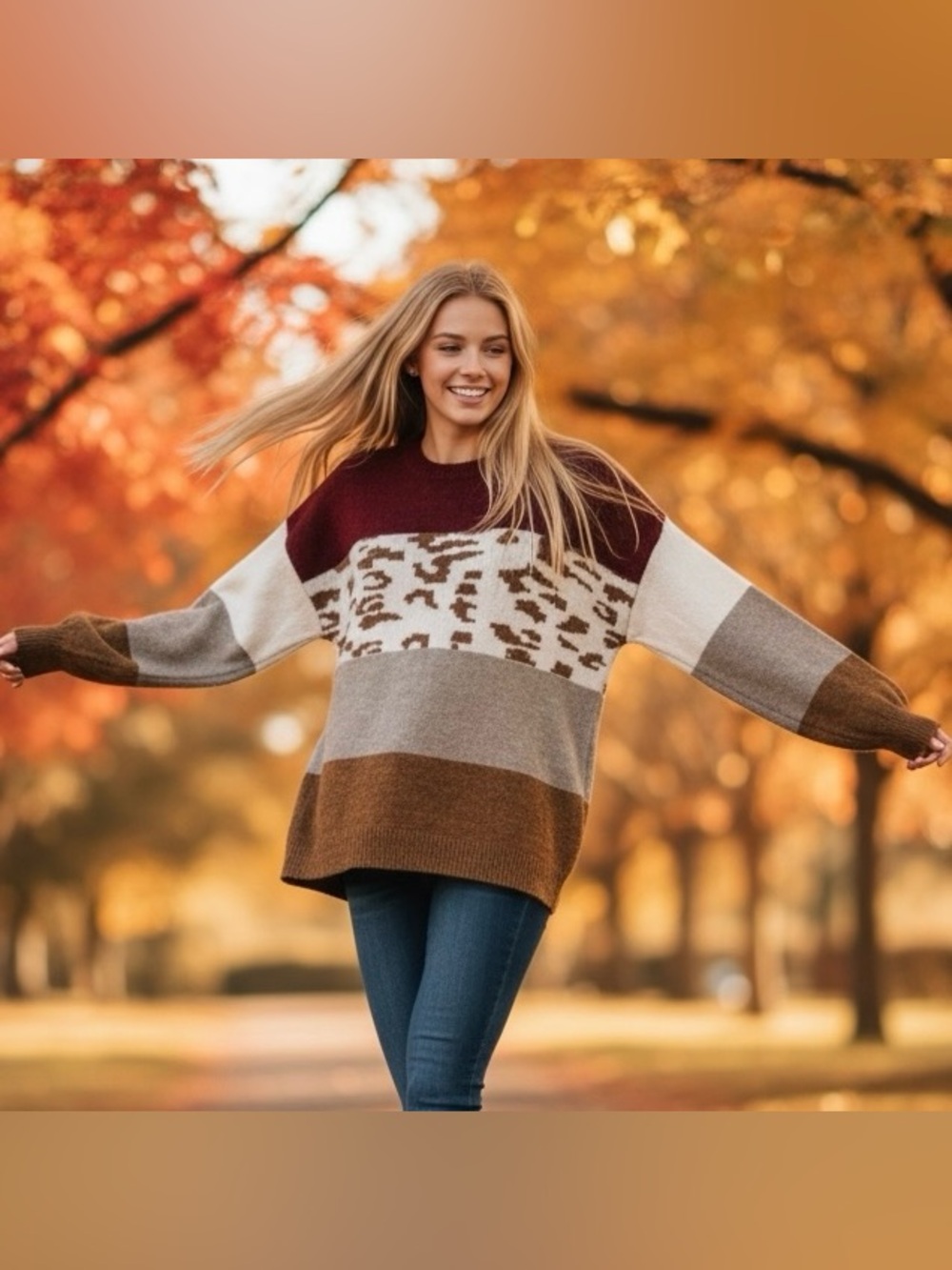 Easel NEW mixed print sweater size Small